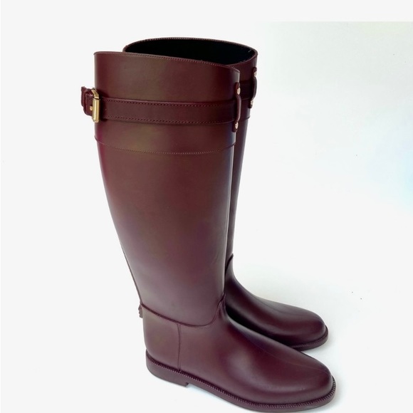 MULBERRY rubber rain boots equestrian wellingtons size 9 British designer - Picture 2 of 3